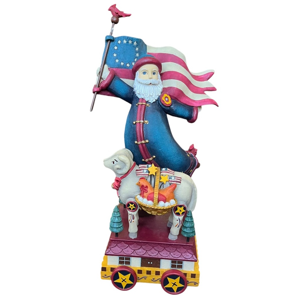 Vtg Demdaco Americana Christmas Patriotic Santa By Kathy Killip 2001 Retired